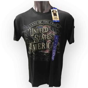Galt USA Patriotic Graphic Tee Mens L Black Cotton Eagle Flag NWT